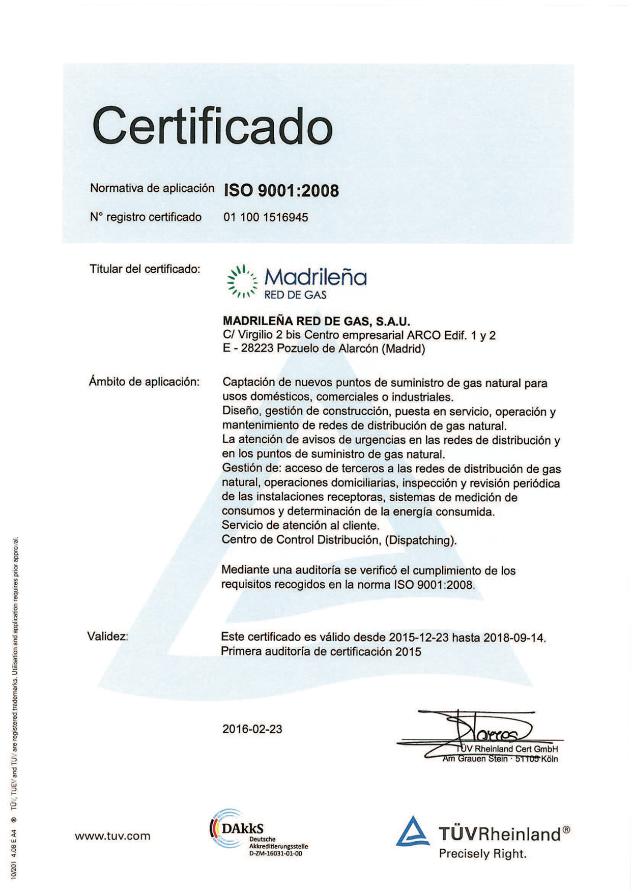 Certificate ISO 9001